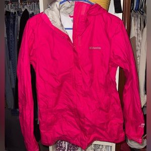 Hot pink columbia rain jacket!